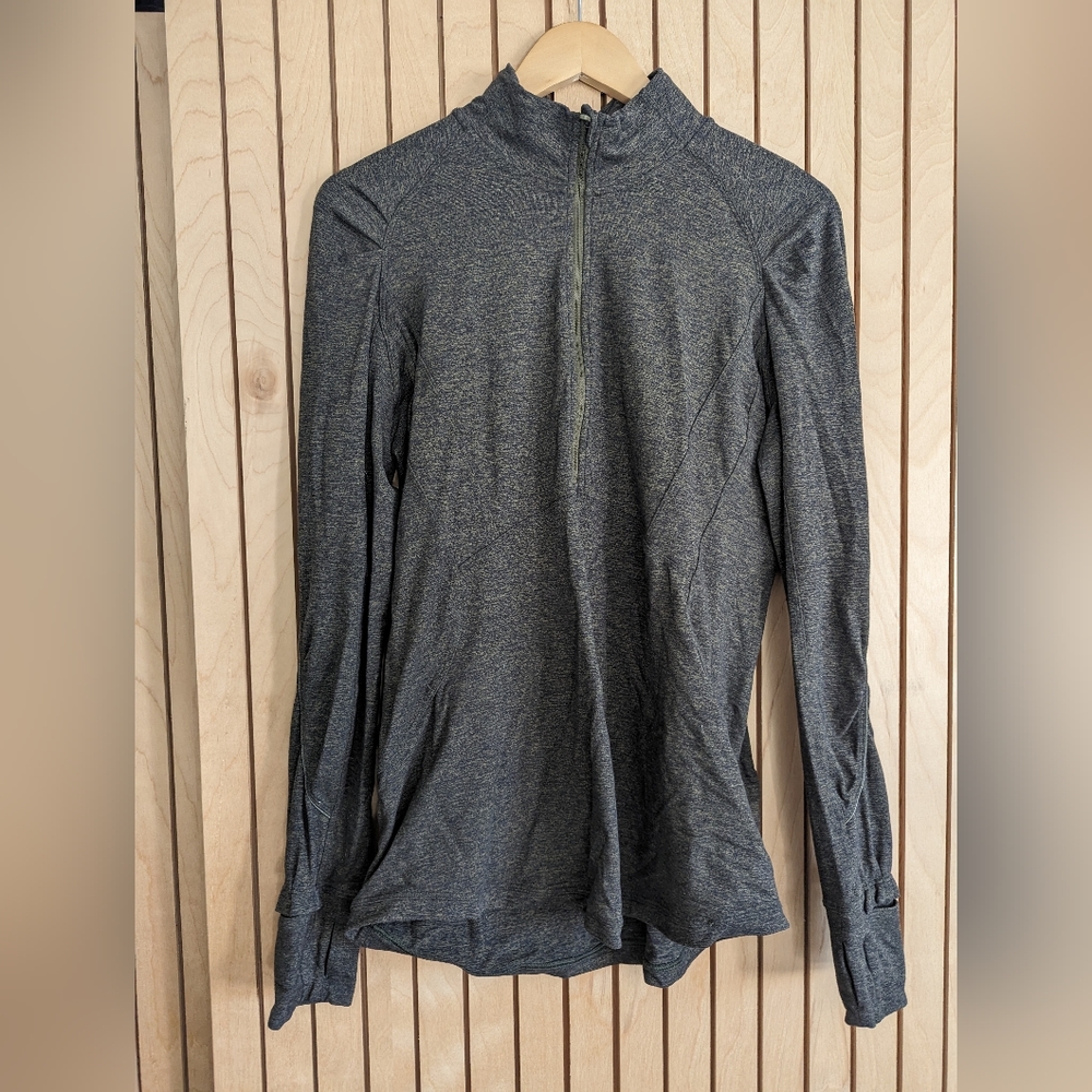 lululemon athletica Women's Long-Sleeve Half-Zip Top - Charcoal/Heather Gray